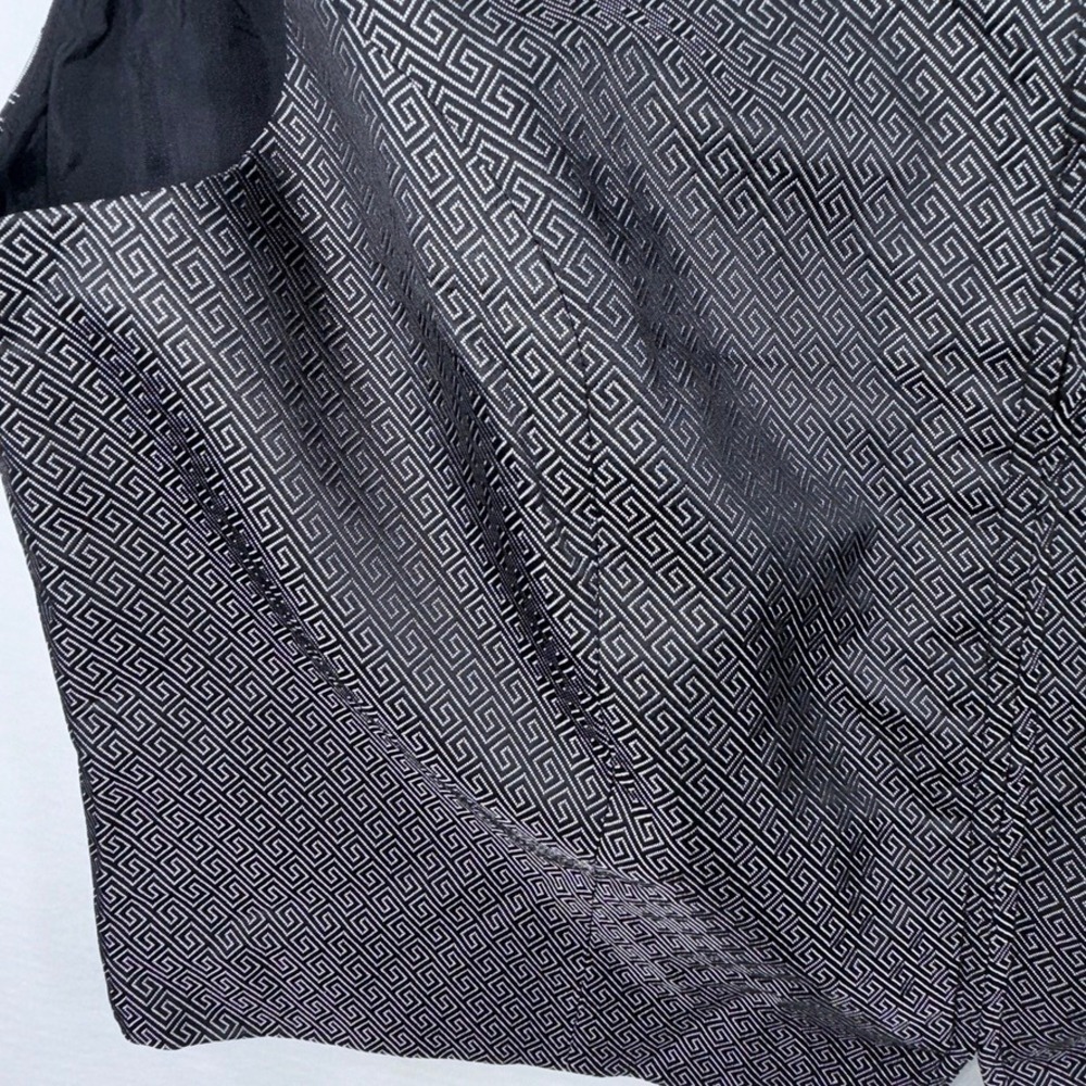 Valerie Stevens II Silk Rayon Geometric Zip Vest Women's 18W Black Silver - Picture 10 of 11